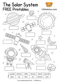 solar system worksheets for kids 123