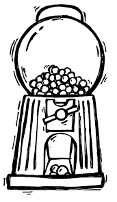 Bubble gum machine in different colors. Gumball Machine Coloring Pages