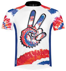 Details About Primal Wear Wage Peace Tie Dye Peace Sign Cycling Jersey Mens With Defeet Socks