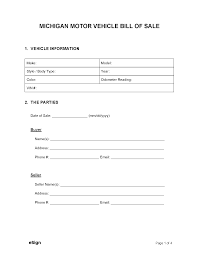 free michigan bill of forms pdf