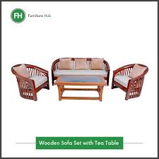 wooden sectional sofa set with tea