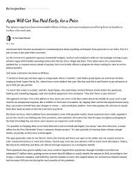 These are just several features of a to create an app like possible finance, you need to know the current market expectations, make a list of mvp features to meet them, and select a. New York Times Pay Advance Apps By Jason Lee Dailypay Issuu
