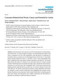 Consumer Related Food Waste Causes And Potential For Action