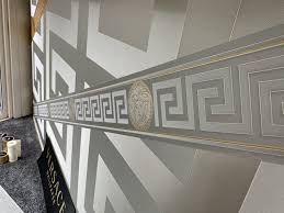 Versace Greek Key Silver Wallpaper