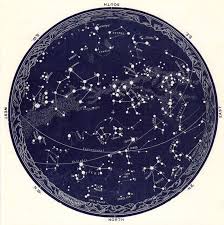 C 1955 February March April Star Map Constellations