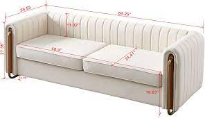 84 inches modern velvet sofa for living