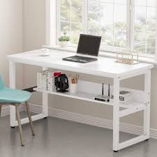 Finished in white melamine, this spacious desk is a handsome addition to any room. 20 Home Office Table Desk Magzhouse
