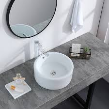 above counter round bathroom sink bowl