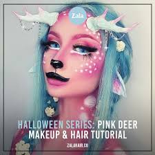pink deer hair and makeup tutorial