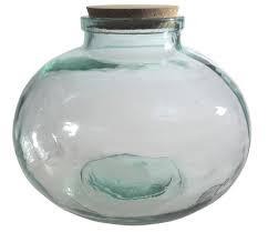 Recycled Glass Jar 8l Cork Lid Storage