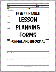 Lesson Planning Parts Of A Formal And Informal Lesson Plan