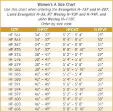 Murphy Robes Size Charts