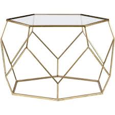 Gold Medium Hexagon Glass Coffee Table