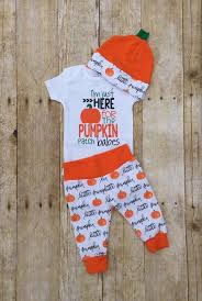Boys Pumpkin Patch Outfit Thanksgiving Baby Boy Outfit Pumpkin Newborn Infant Set Baby Boy Layette Hat Set Baby Shower Gift
