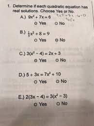 Solved Determine If Each Quadratic