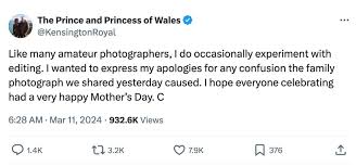 Kate Middleton apologizes for heavily edited post-surgery family photo