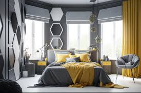 Grey Bed And A Yellow Bed