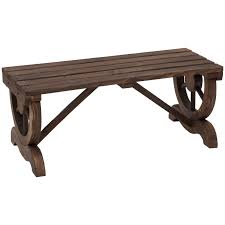 Outsunny Rustic Wooden Wheel Bench