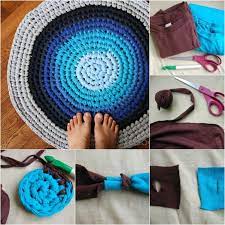 diy no sew hand crochet rug without