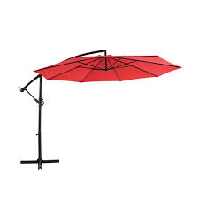 10 Ft Red Offset Patio Umbrella