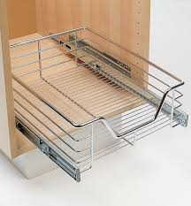 Pullout baskets help to make your kitchen more efficient by providing a convenient place for canned goods, fruit, vegetables, cleaners, linens or other kitchen items you need to have at your fingertips. Pull Out Wire Drawers Lee Valley Tools