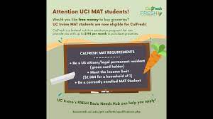 apply to calfresh as a uci mat student