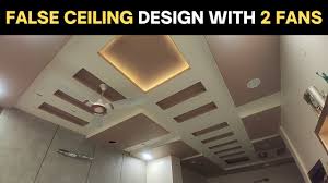 false ceiling design with two fans
