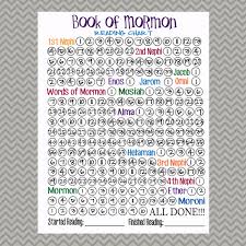 Book Of Mormon Reading Chart 8 5x11 Instant Download