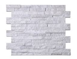 Grey stone peel & stick backsplash. Snow White Natural Ledge Stone Backsplash Tile Sample