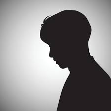 sad boy alone silhouette of very sad