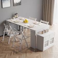 modern white extendable dining table