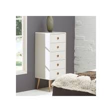 In need of some work. Steens Soft Line Tall Narrow Retro Style 5 Drawer Chest Of Drawers In White