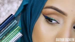 blue green glitter ombre eyeliner