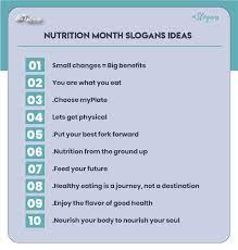 105 creative nutrition month slogans