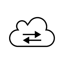 Vetores de Símbolo De Conexão De Nuvem Com Duas Setas Para Opostos Direções Vector Ícone Ilustração
