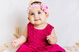 Cute Baby Girl In Pink Dress Stock Photo Petrograd99 22283953