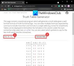generate truth table in windows 11