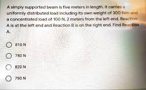 simply supported beam is five meters
