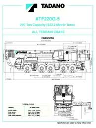 Tadano Atf 220g 5 Specifications Cranemarket