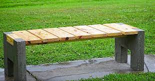 diy modern concrete and wood outdoor bench