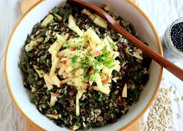 vegan wild rice salad with lentils