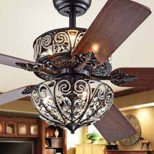 Crystal Dual Lighted Ceiling Fan