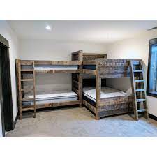 Crafted from mdf panels, this double bunk packs in plenty of extra features to help create an independent space for rest, work and play. Custom And Built In Bunk Beds Four Corner Furniture Bozeman Mt