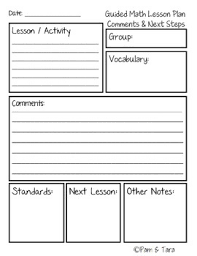 Guided Math Lesson Plan Template