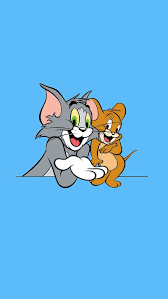 tom and jerry with blue background tom