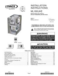 Lenox Furnace Ml180uhe Users Manual Manualzz Com