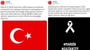 Mardin ve Gaziantep'te trafik kazalarında 35 kişi öldü: MHP önce sadece  polis memuru için mesaj yayınladı - Dokuz8haber