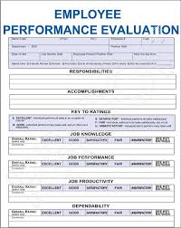 Job Performance Evaluation Form Templates Self Simple Exempt Inherwake