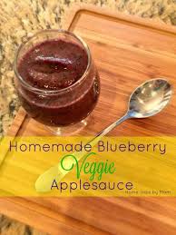 homemade blueberry veggie applesauce
