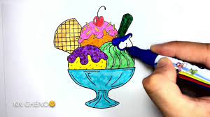 Kn cheno tô màu ly kem Hình vẽ cho bé tập tô - YouTube